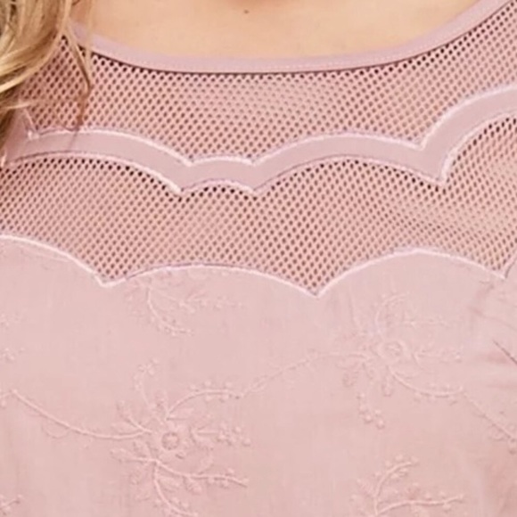 Blush Pink Lace Detail Top - Picture 4 of 5